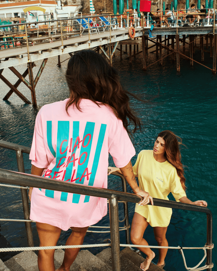 Camiseta Over Turim Ciao Rosa